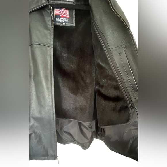 NWOT Genuine Leather Jacket, Size Large, Black - Picture 4 of 6